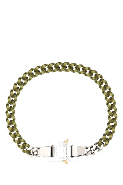 Alyx Man Two-tone Nylon And Metal Necklace In Green