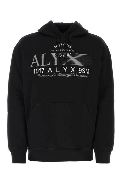 Alyx Cotton Hooded Oversize Sweater In Black