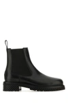 OFF-WHITE OFF WHITE MAN BLACK LEATHER COMBAT ANKLE BOOTS