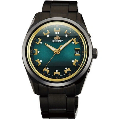 Pre-owned Orient Contemporary Wv0051se Green Gold Solar Stainless Men's Watch In Box