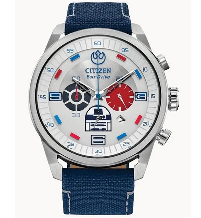 Pre-owned Citizen Star Wars R2-d2 Ca4219-03w Date Indicator Men's Chronograph Watch