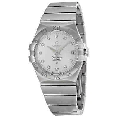 Pre-owned Omega Constellation Silver Diamond Dial Stainless Steel Men's Watch