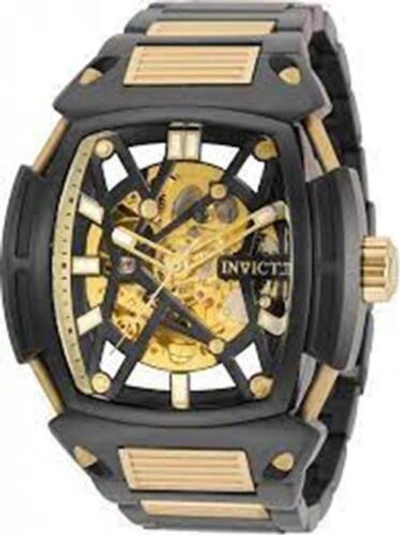 Pre-owned Invicta S1 Rally Automatic Gold Dial Men's Water Resistant Tonneau Watch 34636