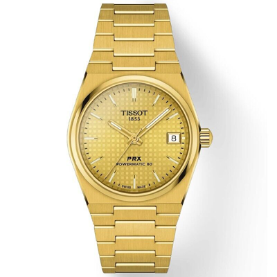 Pre-owned Tissot Prx 35mm Auto Gold Dial Unisex Watch T137.207.33.021.00