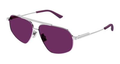 Pre-owned Bottega Veneta Sunglasses Bv1194s 003 Silver Violet Man Woman In Purple