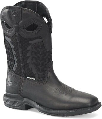 Pre-owned Double-h Boots Men's 11” Shadow Phantom Rider Wide Square Soft Toe Waterproof Ro In Black