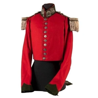 Pre-owned Handmade Mexican Cav Officers Coat And Shoulder Epaulets, Mexican Cav Officers Coat For S In Red