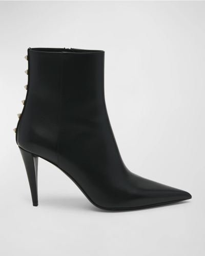 Pre-owned Valentino Garavani Rockstud Stiletto Booties, Black - Retail $1750