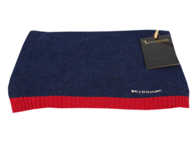 Pre-owned Billionaire Italian Couture Schal Scarf With 10% Cashmere Kaschmir Ca. 179 X 25 In Blue