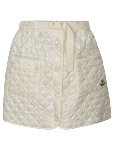 Moncler Quilted Mini Skirt In White