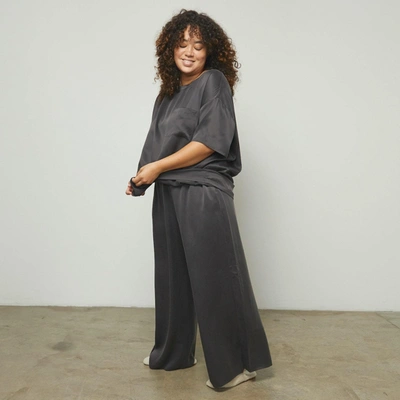 Lunya Washable Silk Tee Pant Set In Meditative Grey