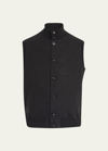 Loro Piana Men's Cashmere Button-up Vest In B3m8 Black-grey M