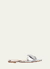 Gianvito Rossi Wavy Metallic Flat Slide Sandals In Silver