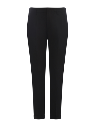 Dondup Belt-lined Casual Pants In Black