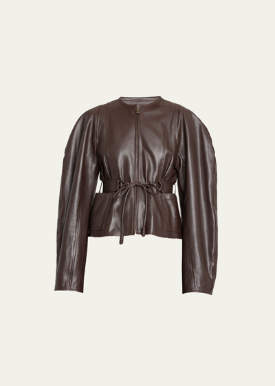 Ulla Johnson Aidan Leather Jacket In Brown