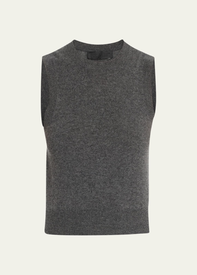 Nili Lotan May Sleeveless Cashmere Sweater In Dark Grey