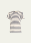 Nili Lotan Mariela Crew-neck Tee In Navyivory Stripe