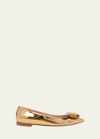 Gianvito Rossi Metallic Leather Jewel Ballerina Flats In Mekong