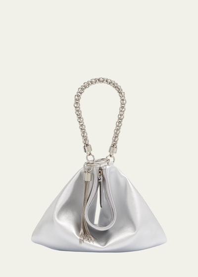 Jimmy Choo Callie Mea Shoulder Bag In Silver/silver