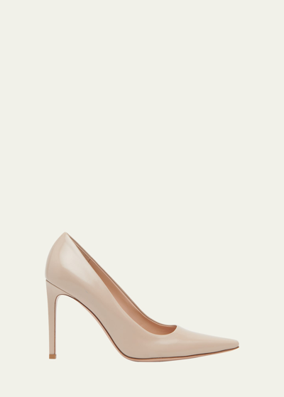 Gianvito Rossi Pointed-toe 90mm Leather Pumps In Grey