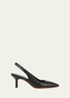 Vince Devi Smooth Leather Slingback Pumps In Macadamia