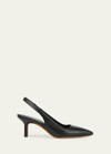Vince Devi Smooth Leather Slingback Pumps In Black