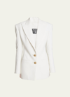 Balmain 2-button Single-breasted Crepe Blazer In White