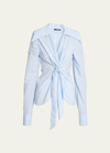 Balmain Gingham-check Pattern Cotton Shirt In Pale Bluewhite