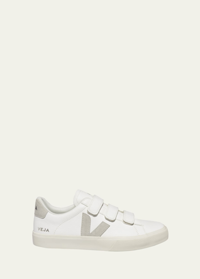 Veja Recife Suede-trimmed Leather Sneakers In Ivory White