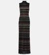 MISSONI ZIG ZAG METALLIC KNIT MAXI DRESS