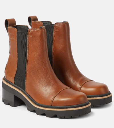 Sorel Joan Now Leather Chelsea Boots In Brown