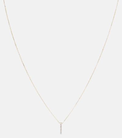 Mateo 14kt Gold La Barre Necklace With Diamonds