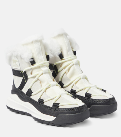Sorel Ona Rmx Glacy Faux Fur Waterproof Bootie In Sea Salt/black
