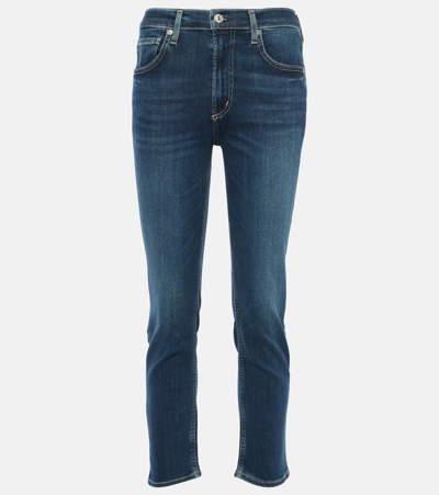 Citizen Of Humanity Isola Cropped Straight Jeans In Blue