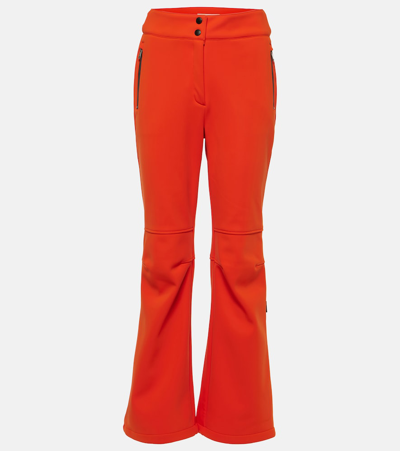 Yves Salomon Soft Shell Flared Ski Trousers In Orange