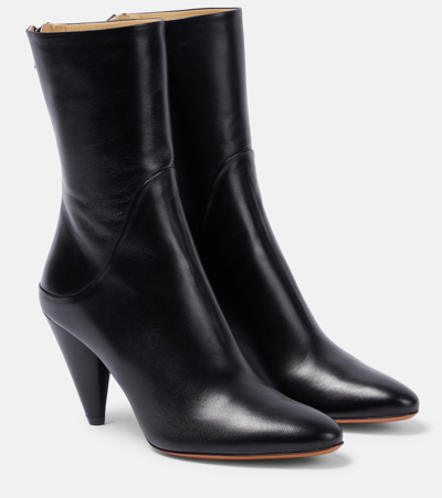 Proenza Schouler Cone Leather Ankle Boots In Black
