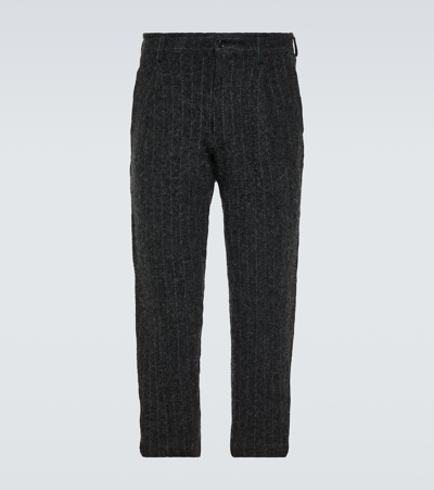 Comme Des Garçons Homme Deux Striped Wool Tweed Suit Pants In Grey