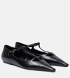 The Row Cyd Suede Mary Jane Ballerina Flats In Black