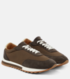 The Row Owen Suede-trimmed Nylon Runner Sneakers In Brown