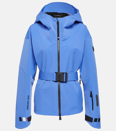 Moncler Teche Hooded Ski Jacket In Blue
