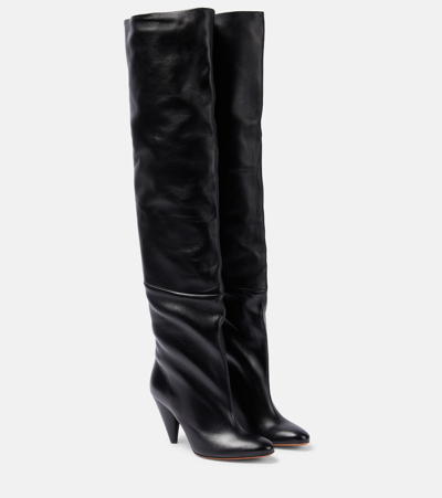 Proenza Schouler Cone Leather Over-the-knee Boots In 001 Black