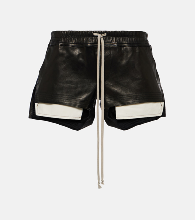 Rick Owens Leather Boxers In Black