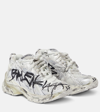 Balenciaga Off-white Runner Graffiti Sneakers In White