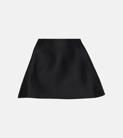 Khaite Ralfa Satin Miniskirt In Black