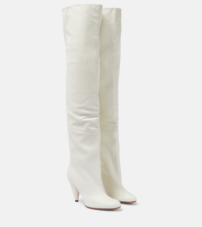 Proenza Schouler Cone Leather Over-the-knee Boots In White