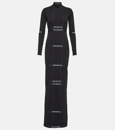 Balenciaga Brief Maxi Jersey Dress In Black | ModeSens