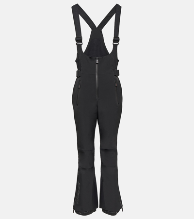 Moncler Half-zip Belted Ski Suit In Black