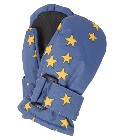 Tinycottons Kids' Tiny Stars Technical Ski Mittens In Blue