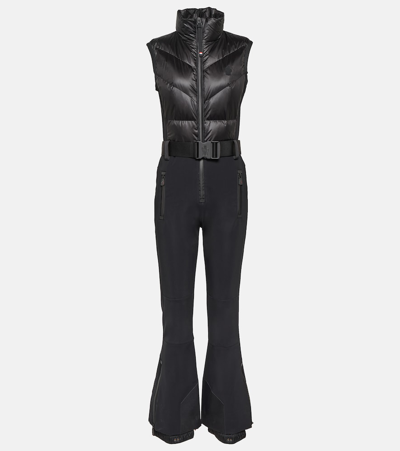 Moncler Belted Quilted Ski Suit In Black