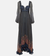 ETRO POLKA DOT AND PAISLEY SILK GOWN